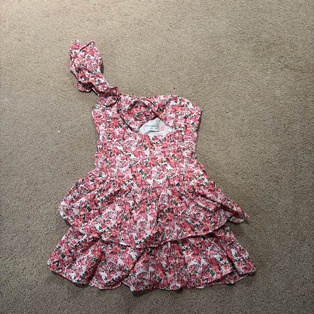 Floral Pink and White Dress